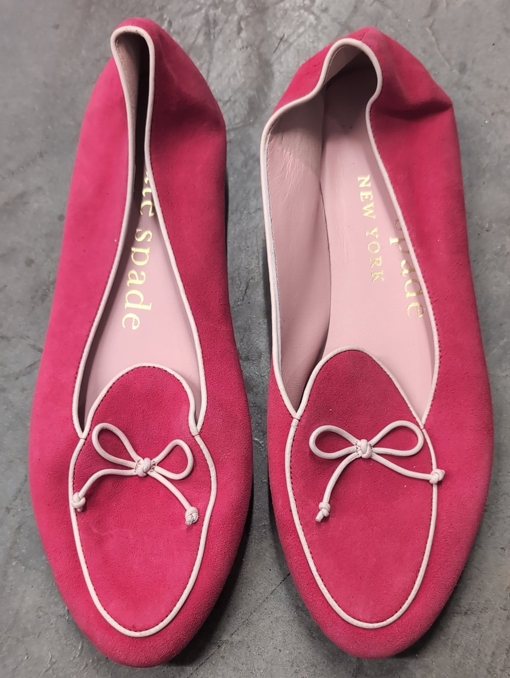 kate spade Suede Bow Trim Ballet Flats- 6